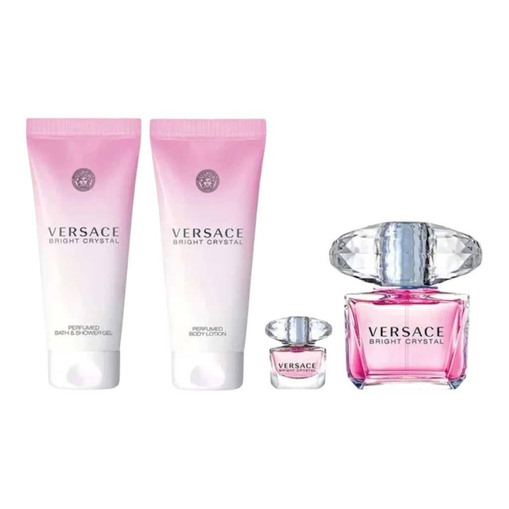 VERSACE GIFT SET BRIGHT CRYSTAL POUR FEMME 4 PIEZAS