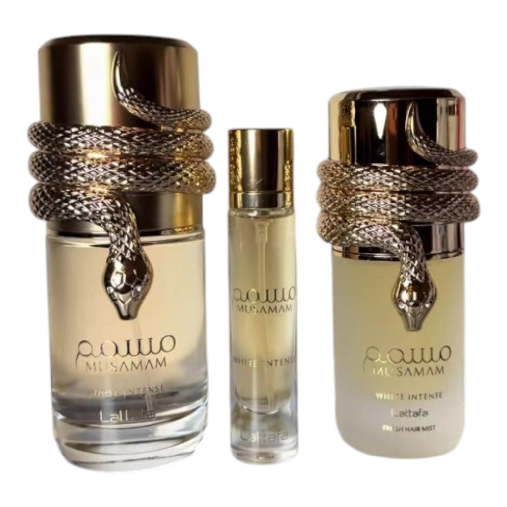 LATTAFA GIFT SET MUSAMAM WHITE INTENSE EDP 3 PIEZAS