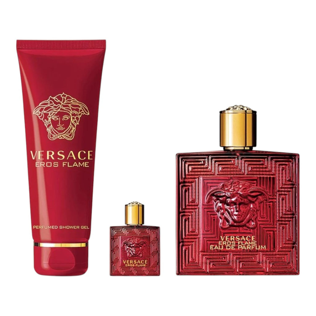 VERSACE EROS FLAME POUR HOMME GIFT SET 3 PIEZAS
