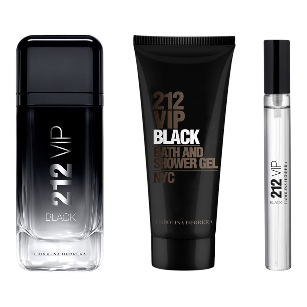 CAROLINA HERRERA 212 VIP BLACK GIFT SET 3 PIEZAS