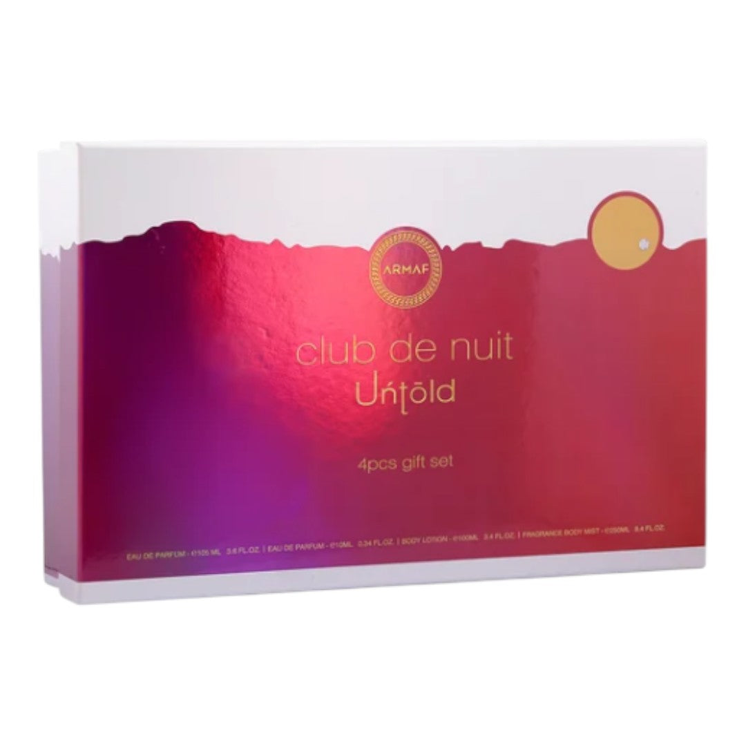 ARMAF CLUB DE NUIT UNTOLD 4 PCS GIFT SET EDP+10 ML+BODY LOTION+BODY MIST