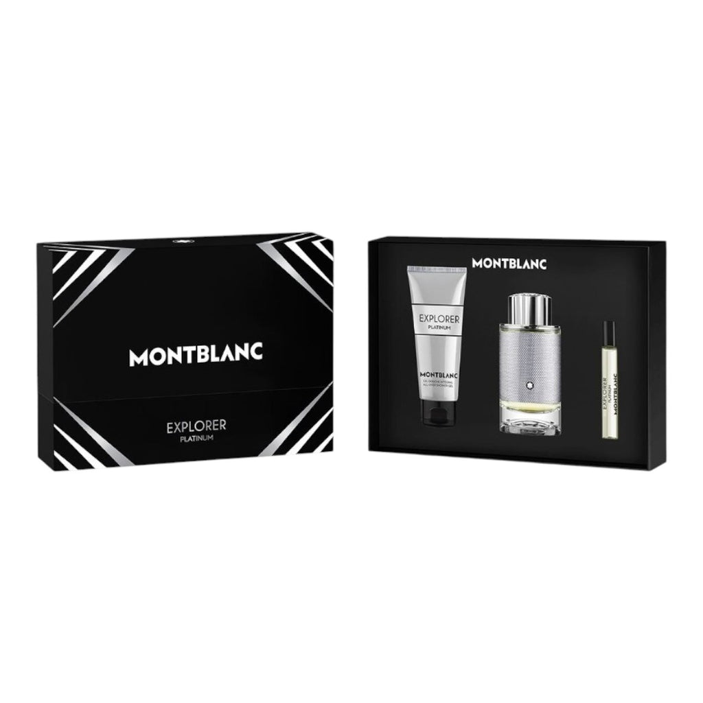MONTBLANC SET EXPLORER PLATINUM 100 ML+7.5 ML+SHOWER GEL 100 ML 3 PIEZAS