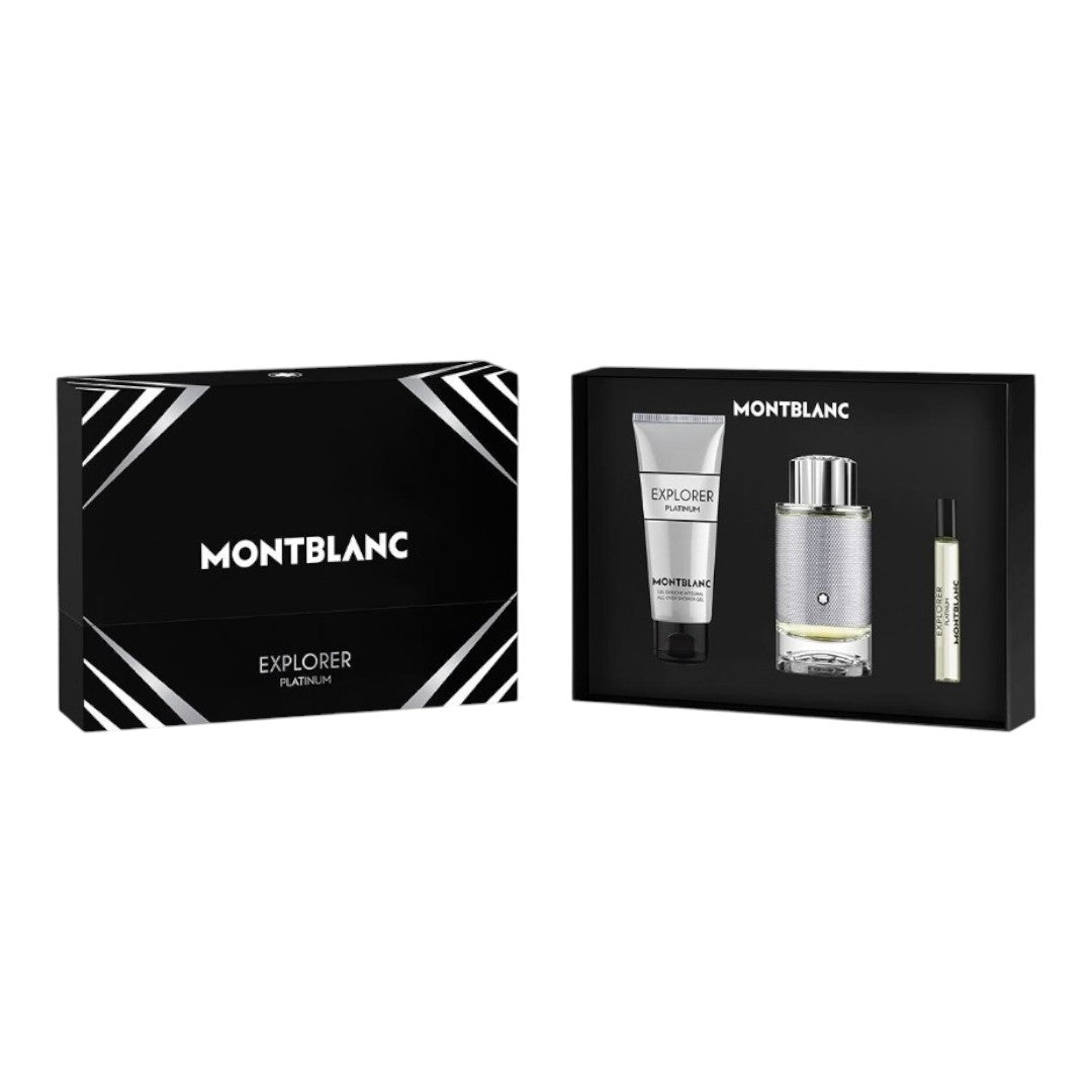 MONTBLANC SET EXPLORER PLATINUM 100 ML+7.5 ML+SHOWER GEL 100 ML 3 PIEZAS