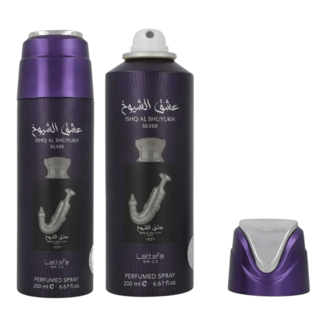 LATTAFA ISHQ AL SHUYUKH SILVER BODY SPRAY 200 ML