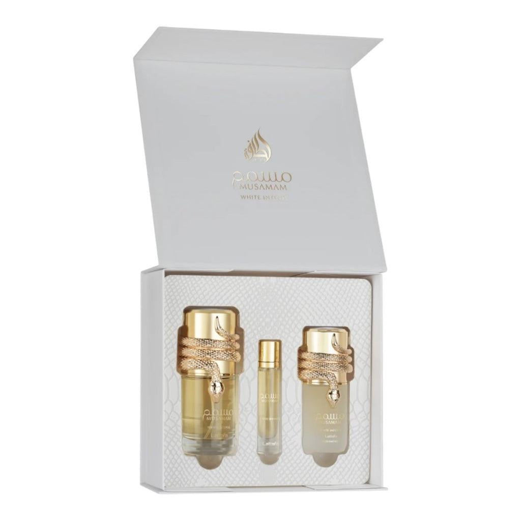 LATTAFA GIFT SET MUSAMAM WHITE INTENSE EDP 3 PIEZAS