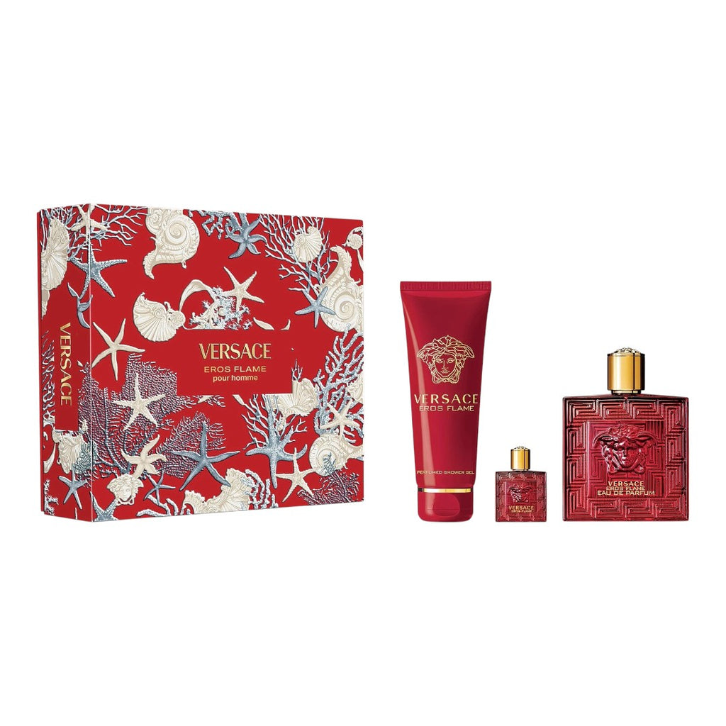 VERSACE EROS FLAME POUR HOMME GIFT SET 3 PIEZAS