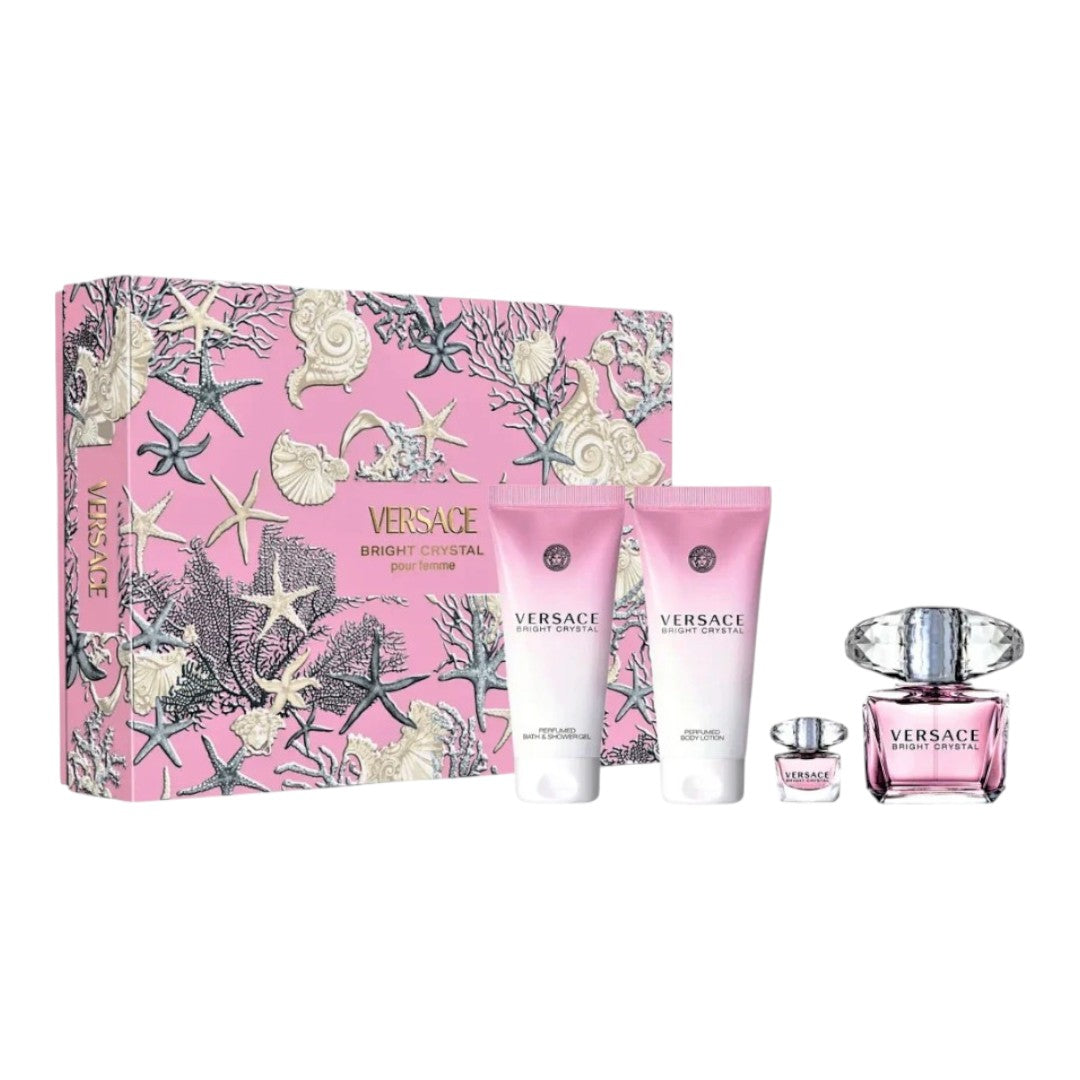 VERSACE GIFT SET BRIGHT CRYSTAL POUR FEMME 4 PIEZAS