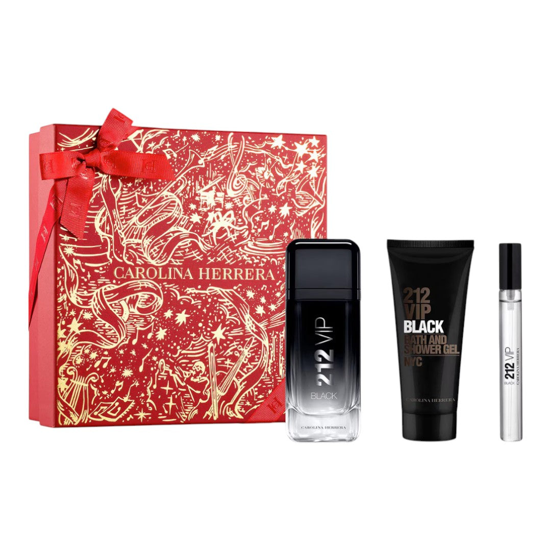 CAROLINA HERRERA 212 VIP BLACK GIFT SET 3 PIEZAS